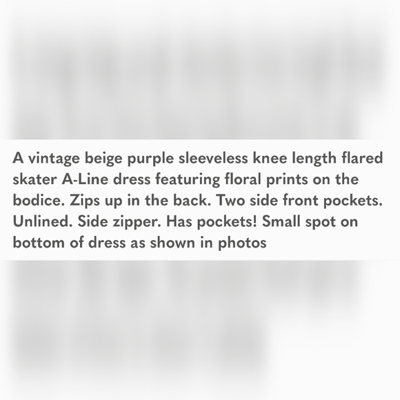 Nine West Women's Cream and Purple Floral Dress Sleeveless Size 8 - Picture 7 of 7